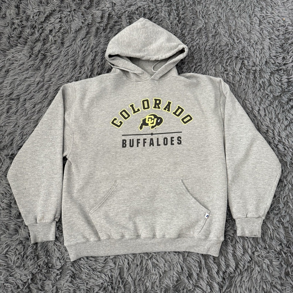 Vintage Russell Athletic Colorado Buffalos Hoodie Size Large Boxy Fit
